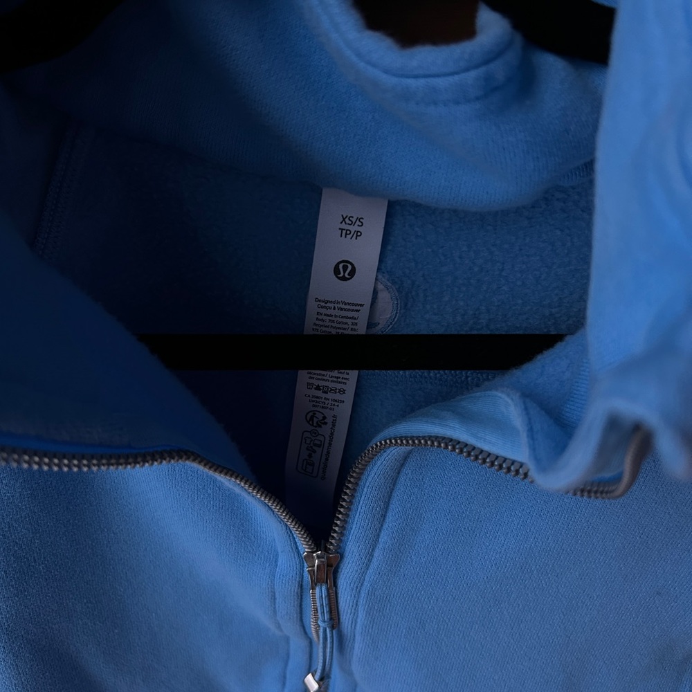 Lululemon Scuba Oversized Funnel-Neck Half Zip Long - Aero Blue, XS/S, like new - Picture 5 of 7